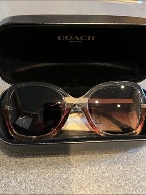 Coach Women's Oversized Sunglasses — Brown to Pink Gradient Frame